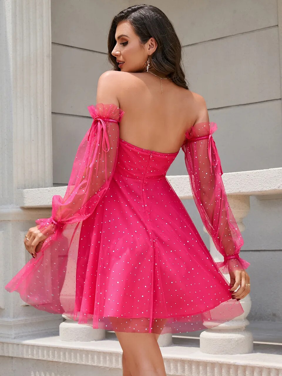 Aerika wrapped Off-shoulder Sweet Princess Dress