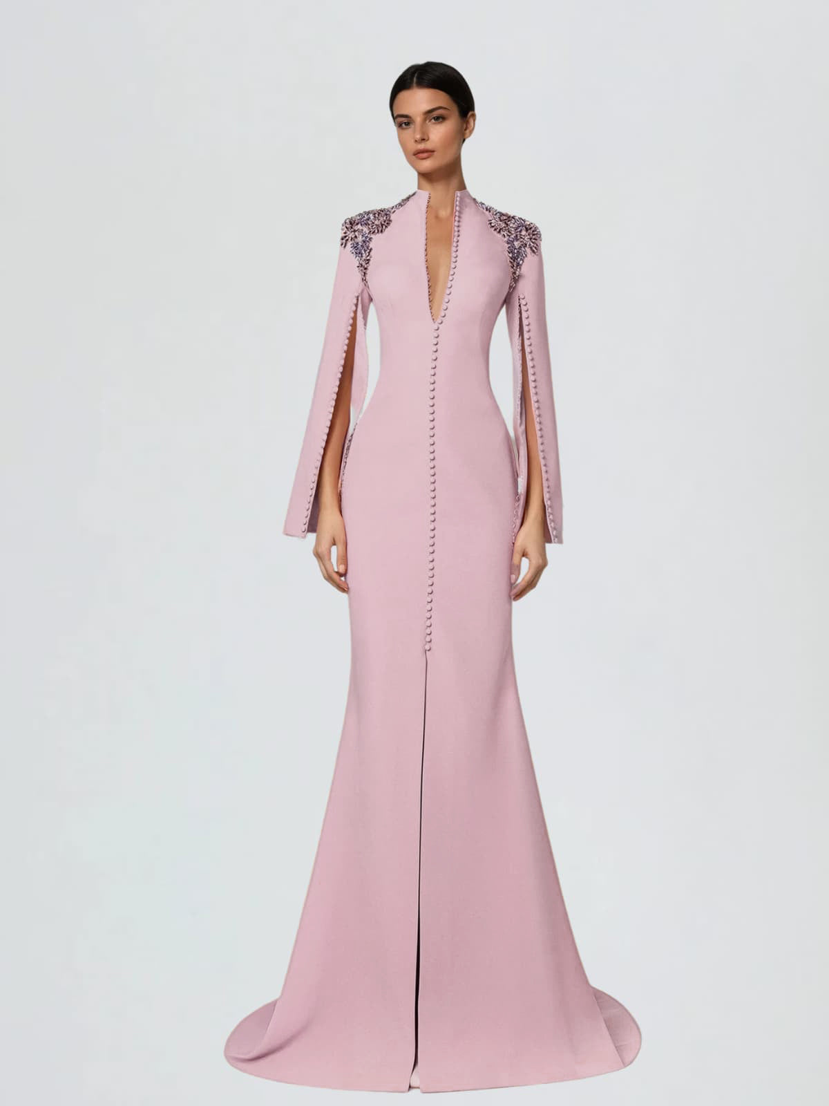 Aegir V Neck Split Maxi Dress