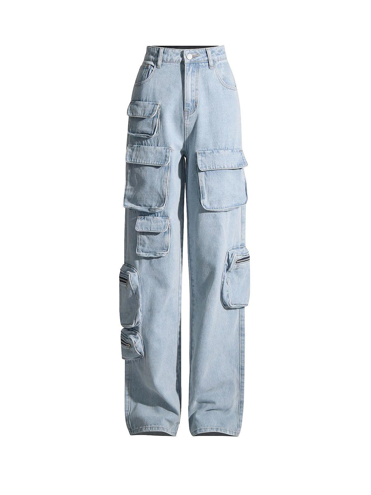 Stylish Ama High Rise Jeans in blue, perfect for a trendy look this season. Available in sizes S, M, L.