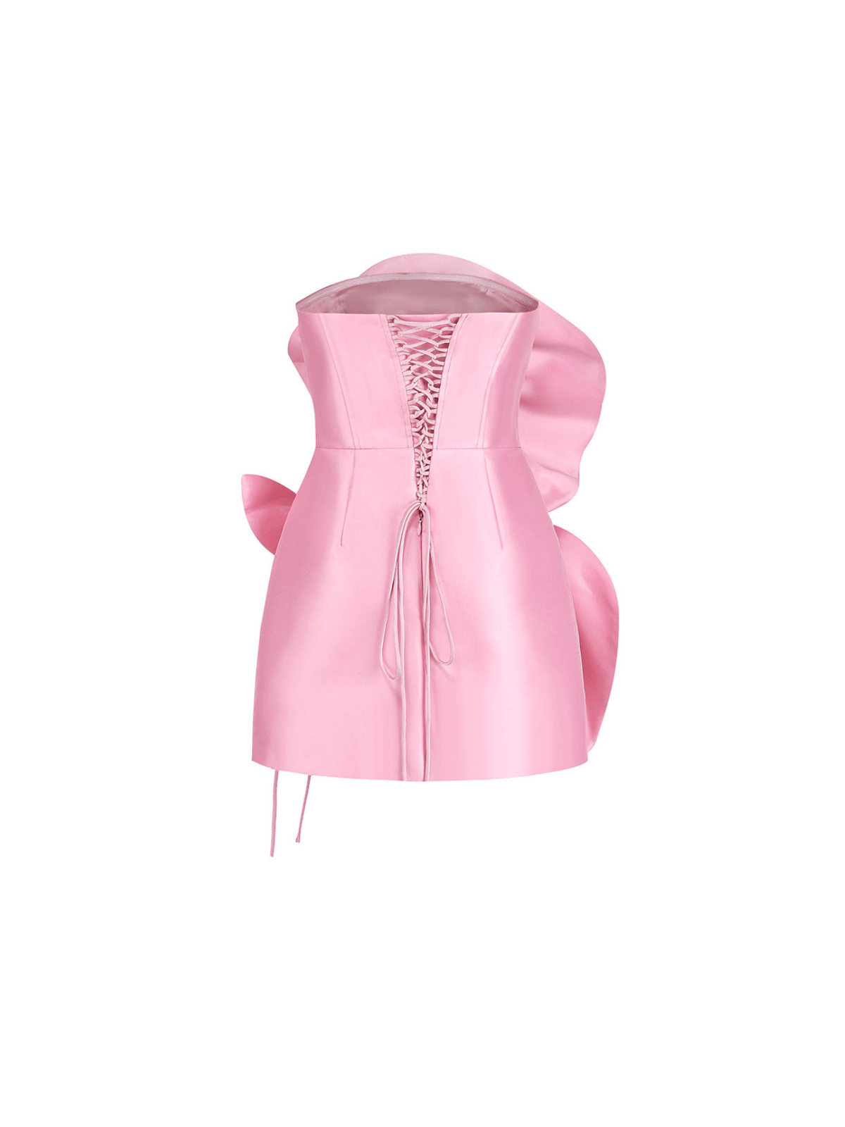 Anwen Strapless Flower Mini Dress in Pink, perfect for summer parties.