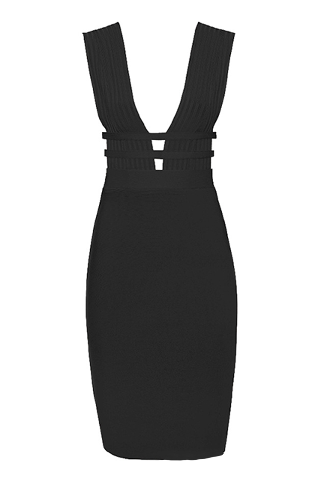 Careiga V Neck Bandage Party Dress