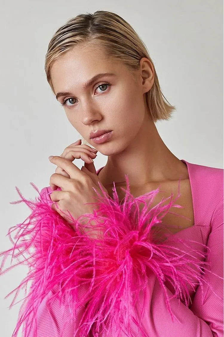 Aerika Feather Bodycon Mini Dress