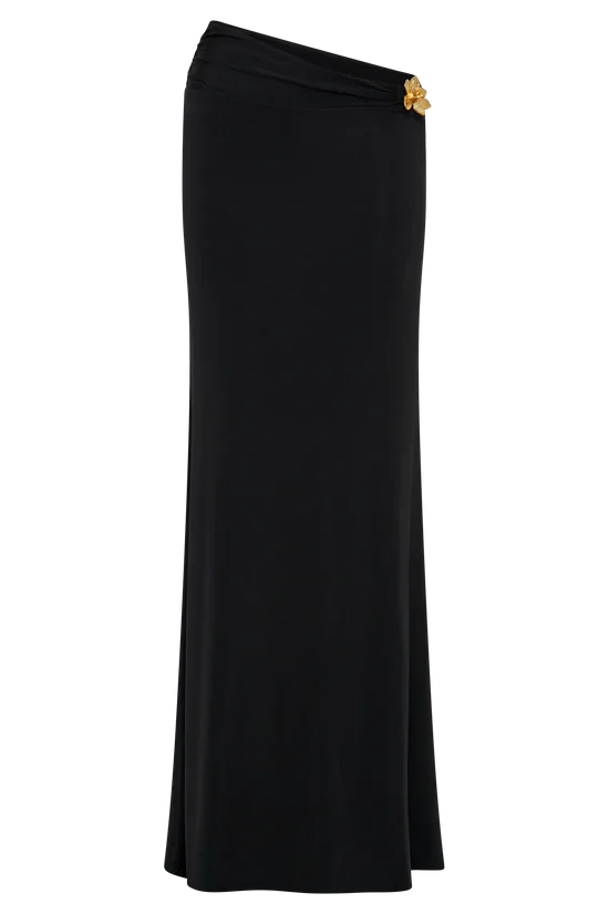 Alaina Asymmetrical Set Gold Detail- Black