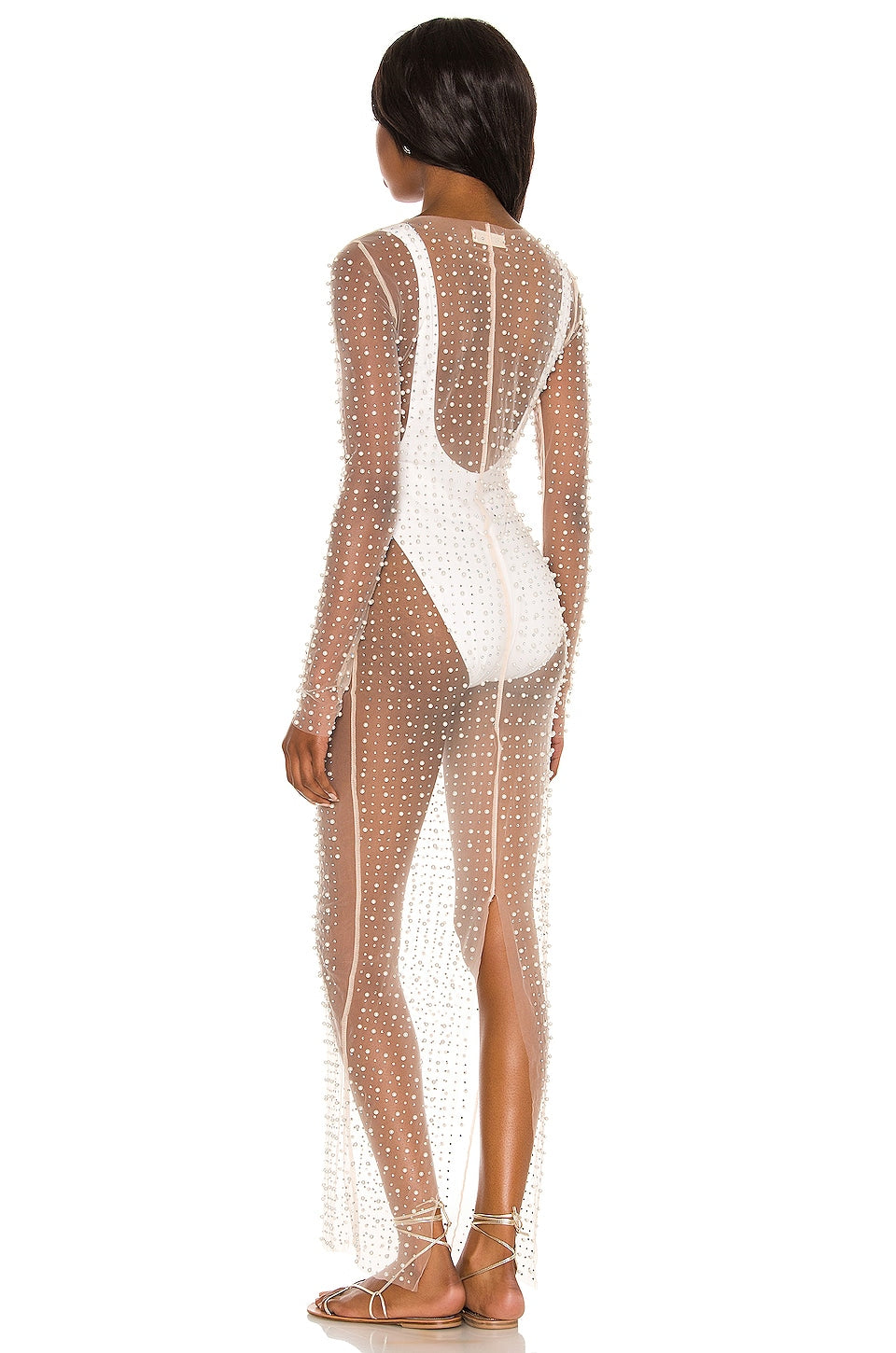 Anaka See-through Diamond Mesh Dress