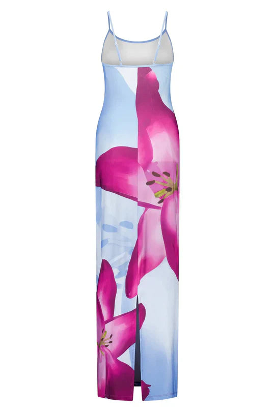 Floral Elegant Print Slim Strap Dress