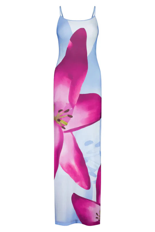 Floral Elegant Print Slim Strap Dress