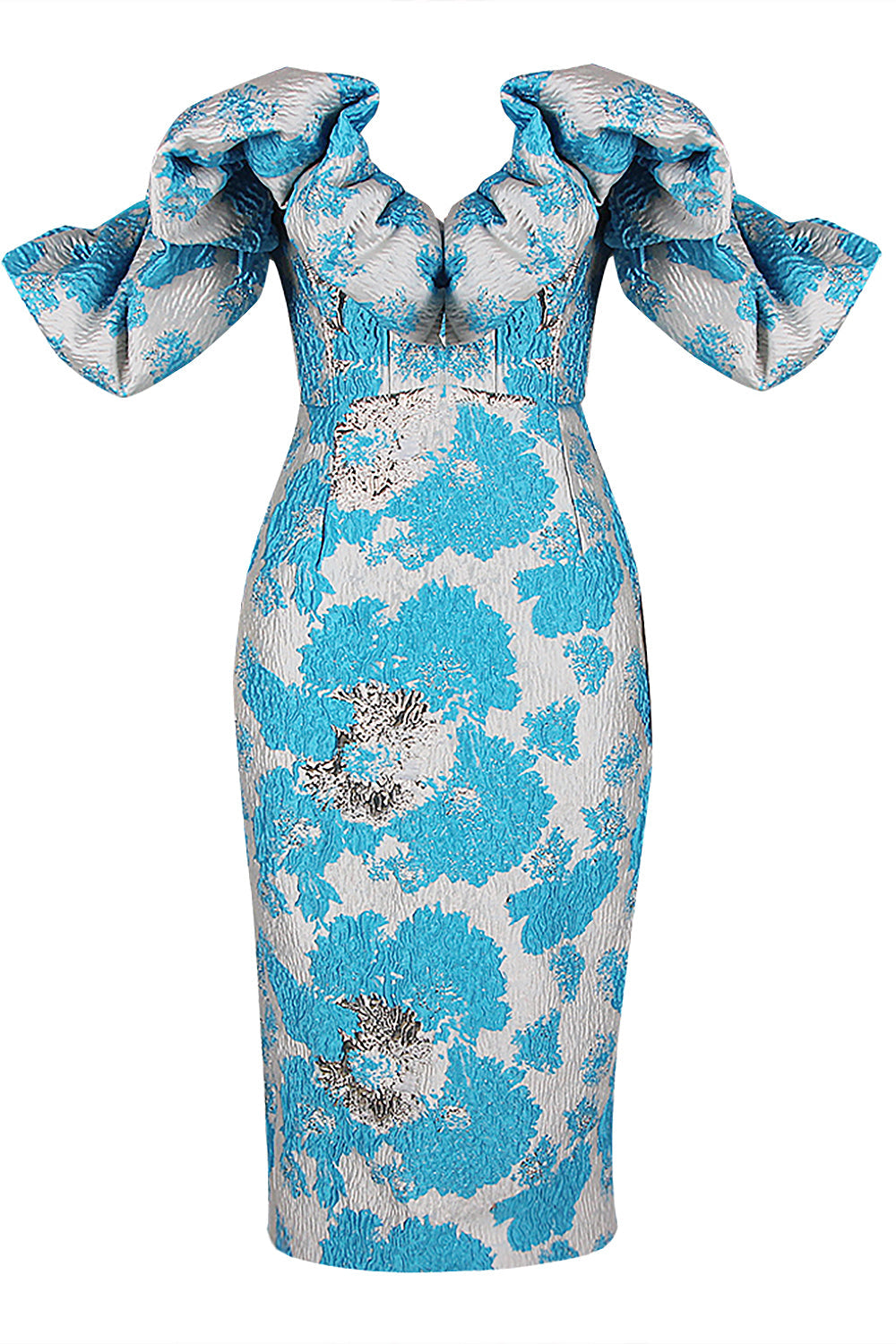 Jacquard V-neck Wedding Strapless Dress