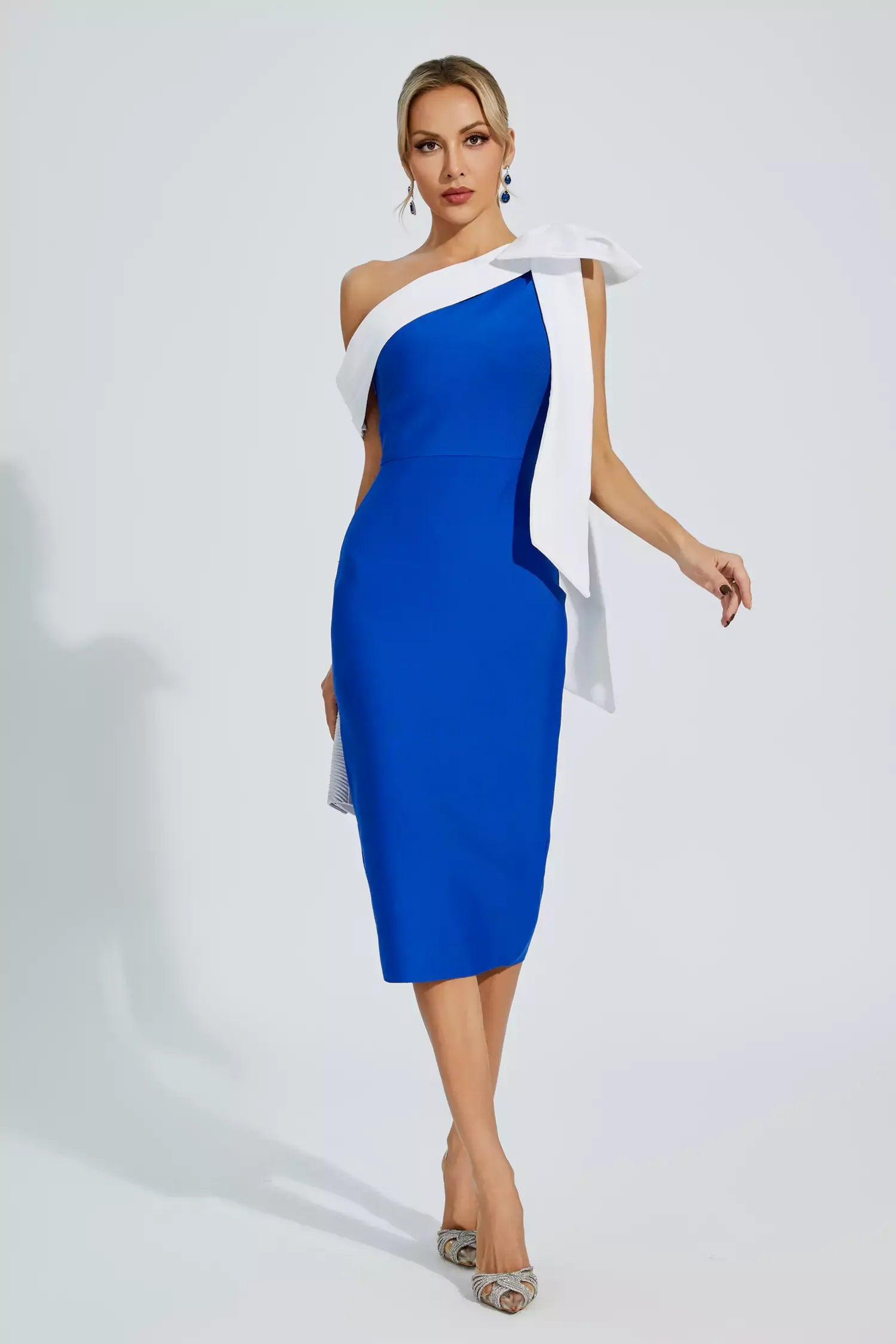 Alyia One shoulder Bow Bandage Dress