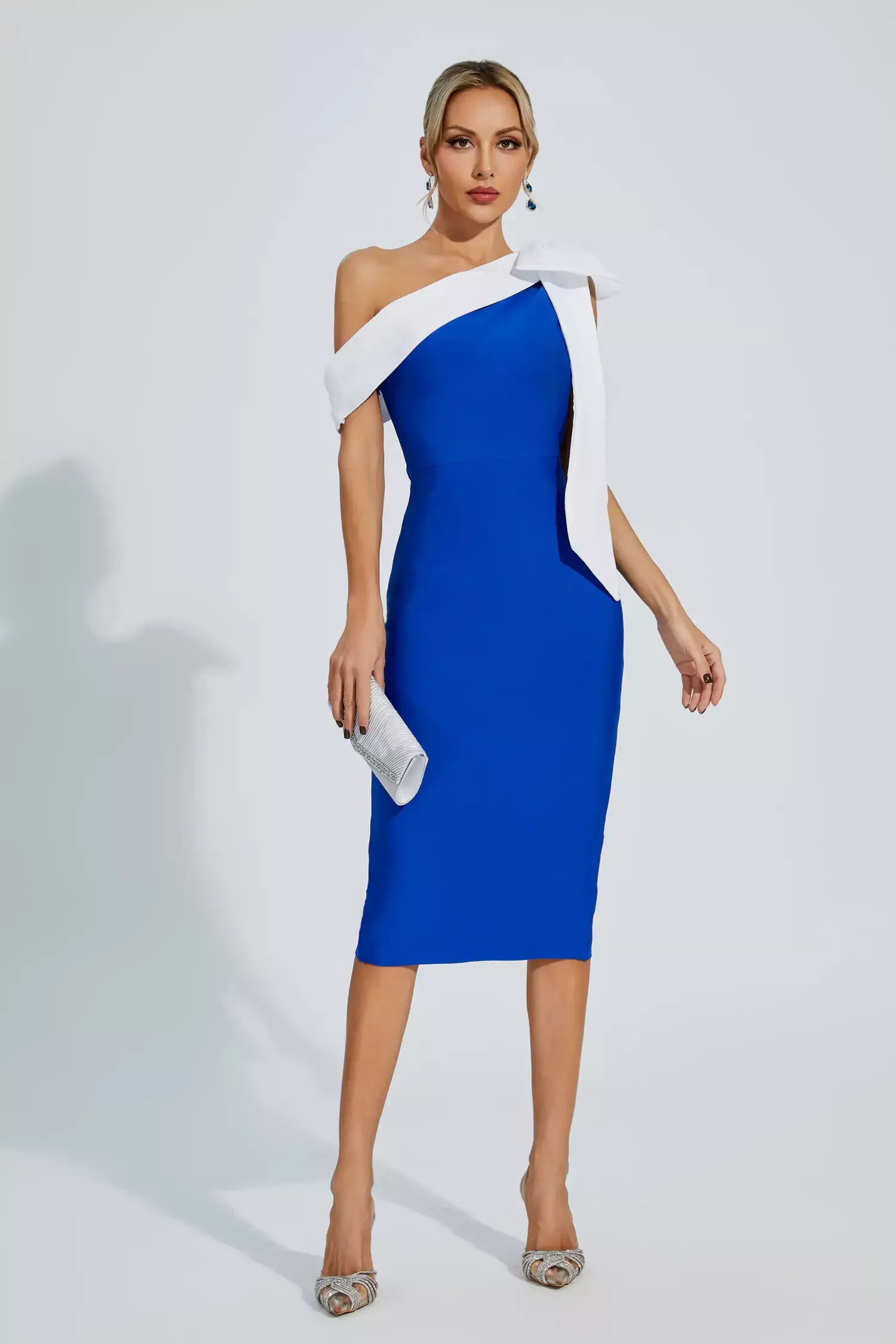 Alyia One shoulder Bow Bandage Dress
