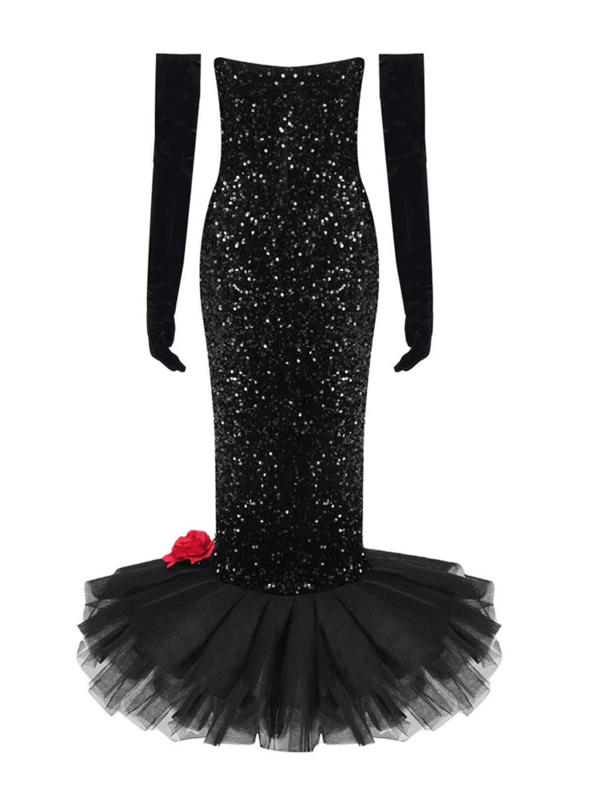 Branson Strapless Mermaid Sequin Dress featuring a flattering silhouette and elegant design, perfect for formal occasions.