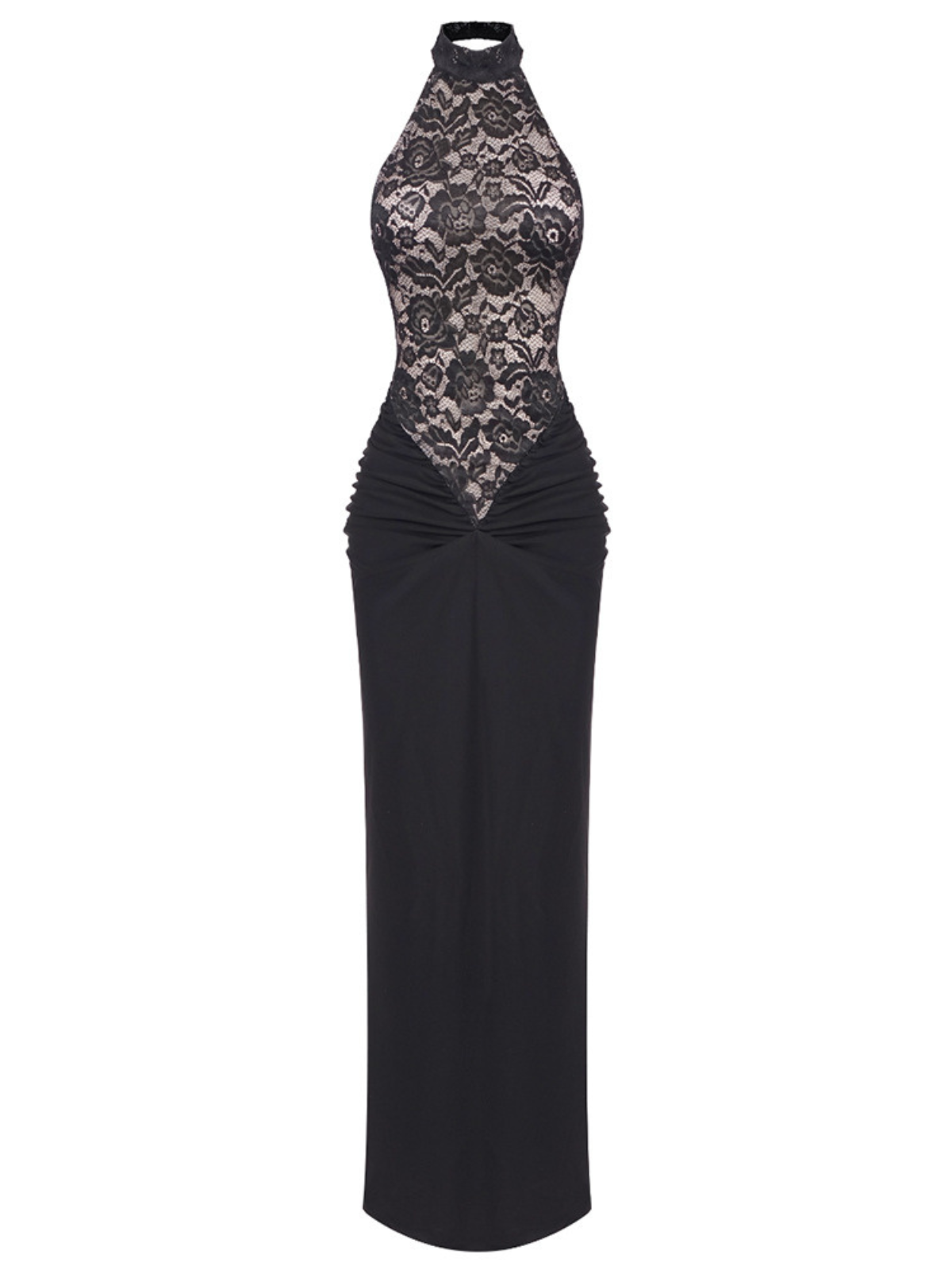 Cadao Backless Floral Lace Maxi Dress