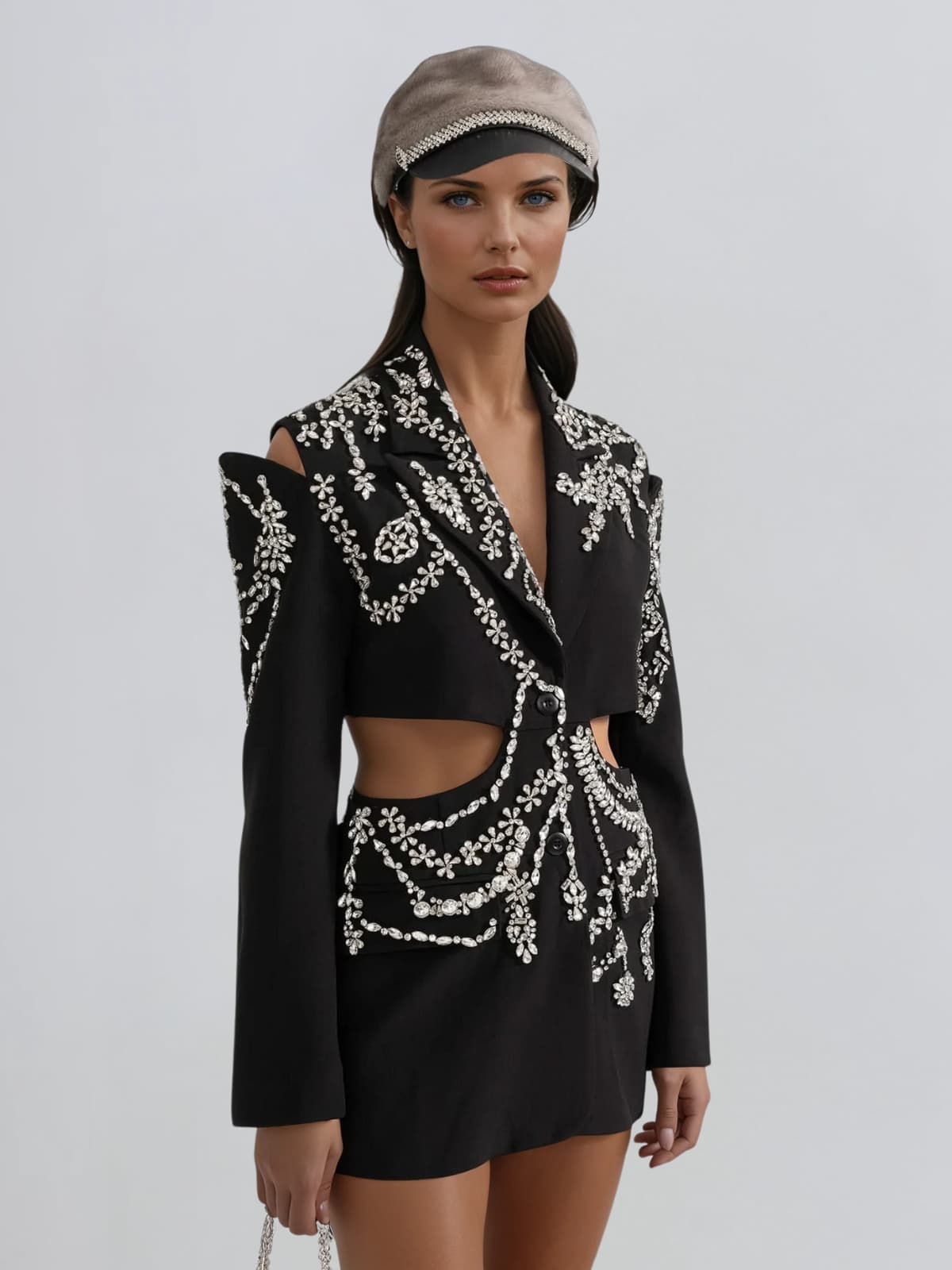 Caldera V Neck Crystal Cutout Blazer