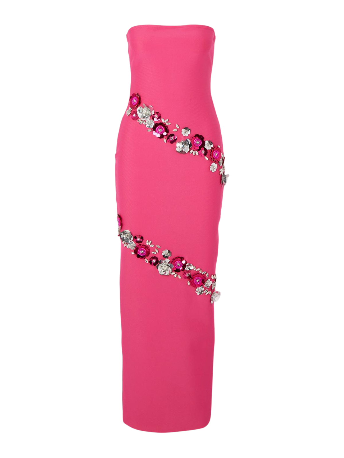 Cascada Strapless Flower Bandage Maxi Dress
