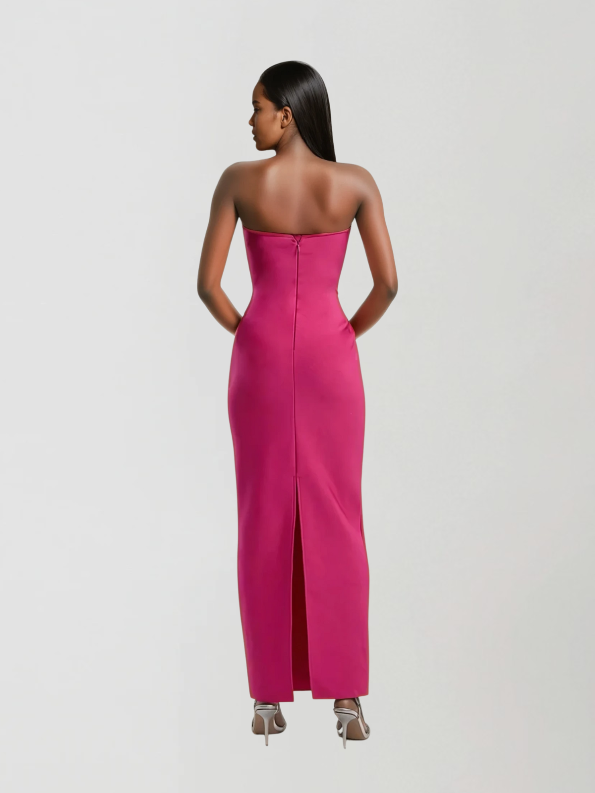 Cascada Strapless Flower Bandage Maxi Dress