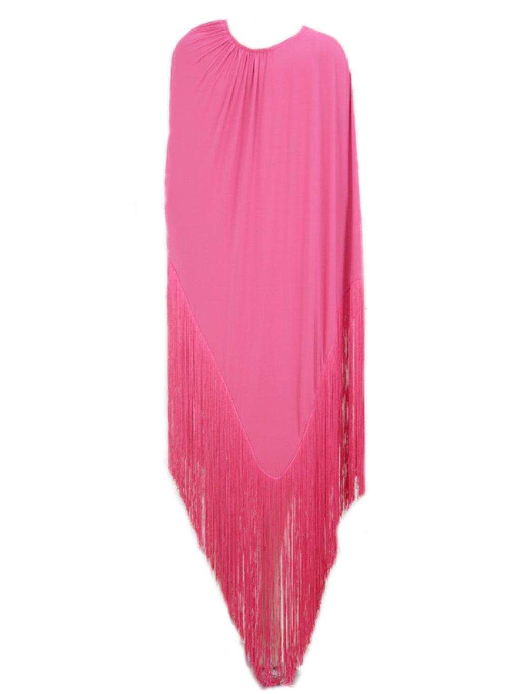 Ceridwen Fringe Mini Dress in Hot Pink, showcasing stylish design and vibrant color.