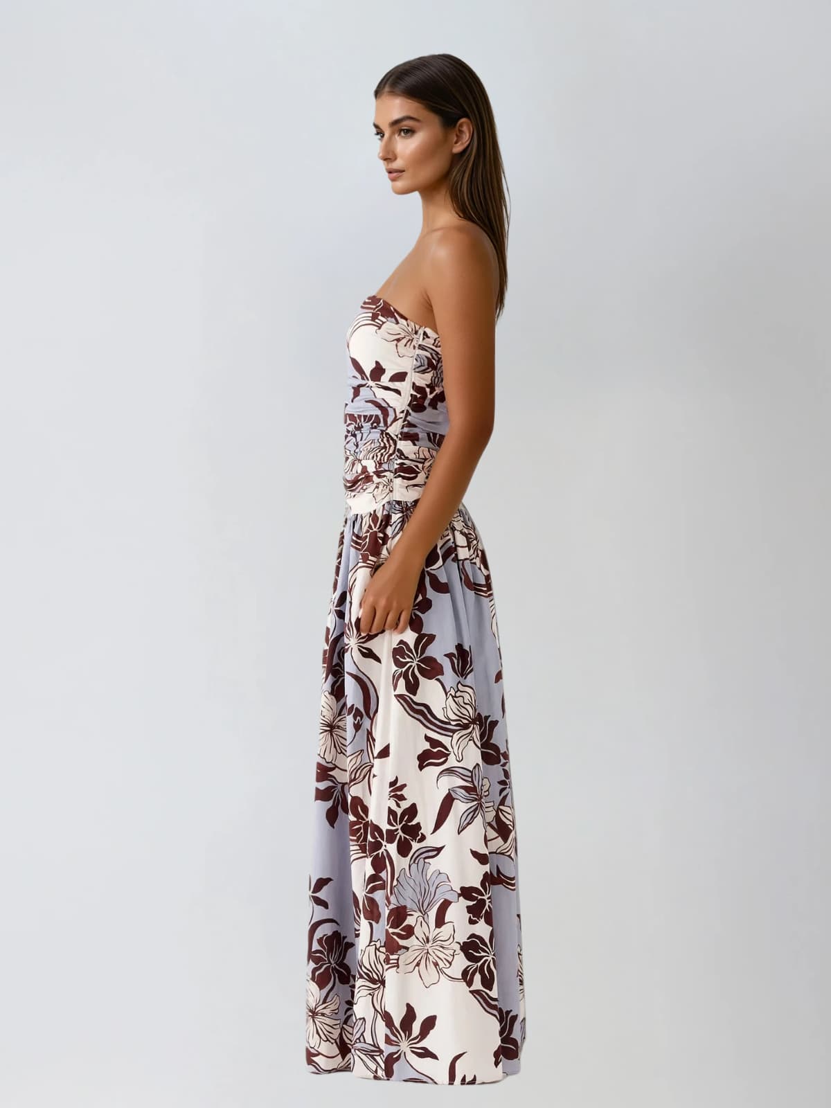 Corren Strapless Floral Maxi Dress