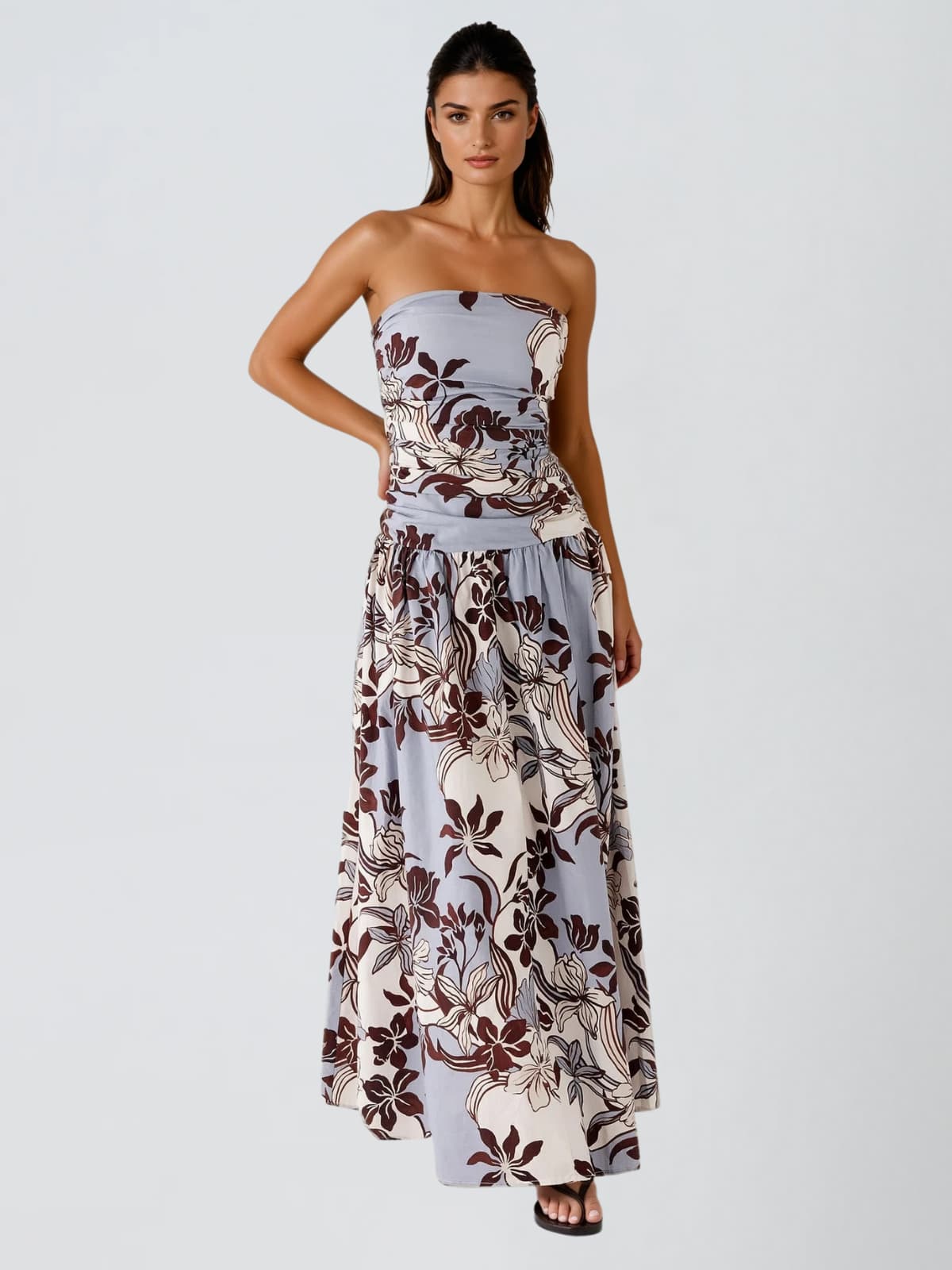 Corren Strapless Floral Maxi Dress