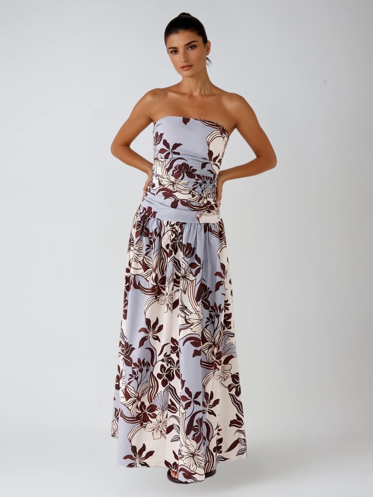 Corren Strapless Floral Maxi Dress