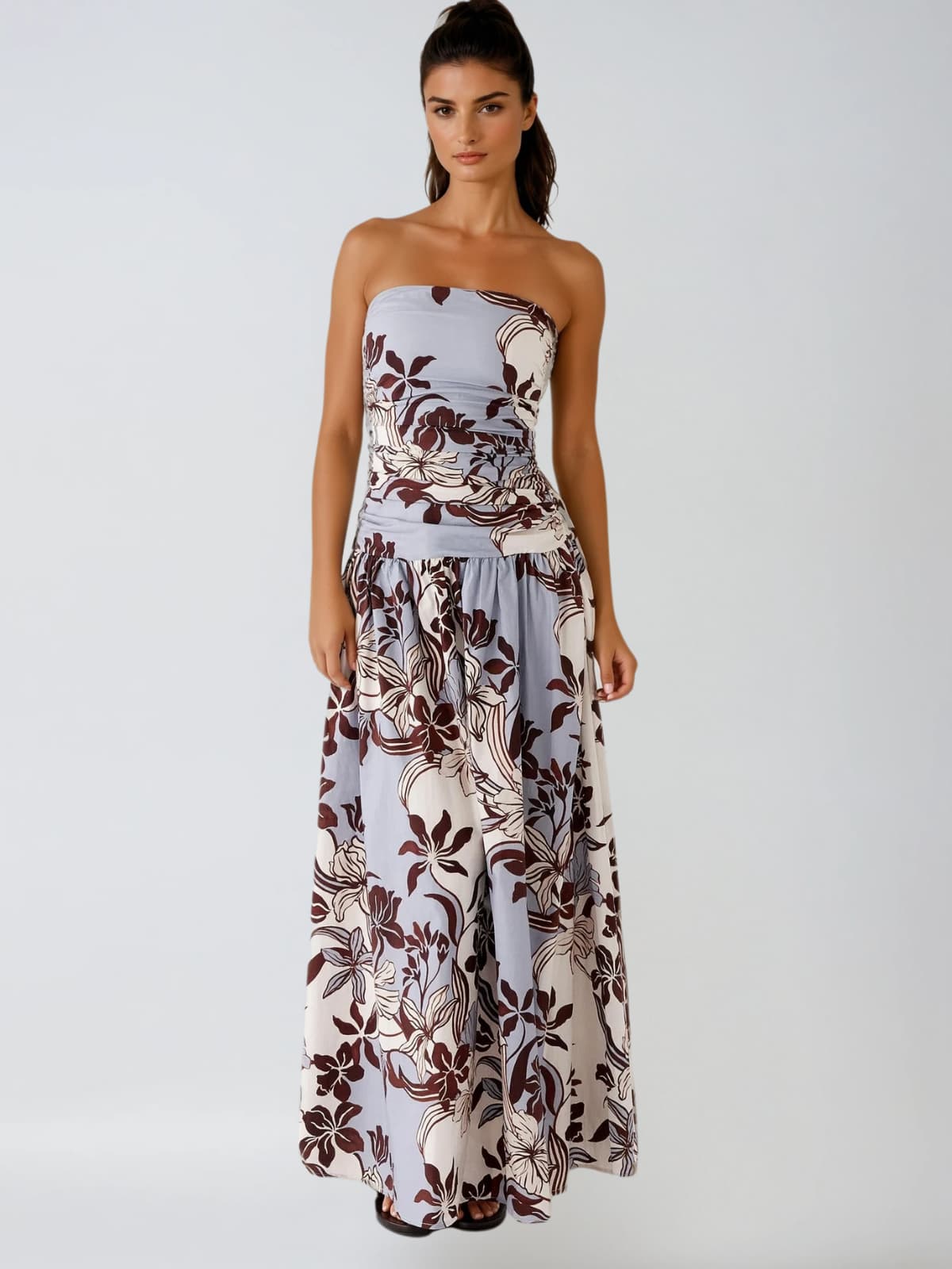 Corren Strapless Floral Maxi Dress
