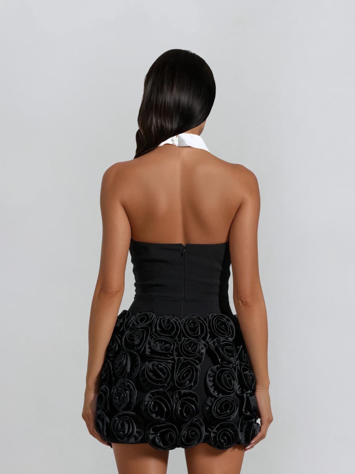 Cruxar Strapless Tie Flower Mini Dress
