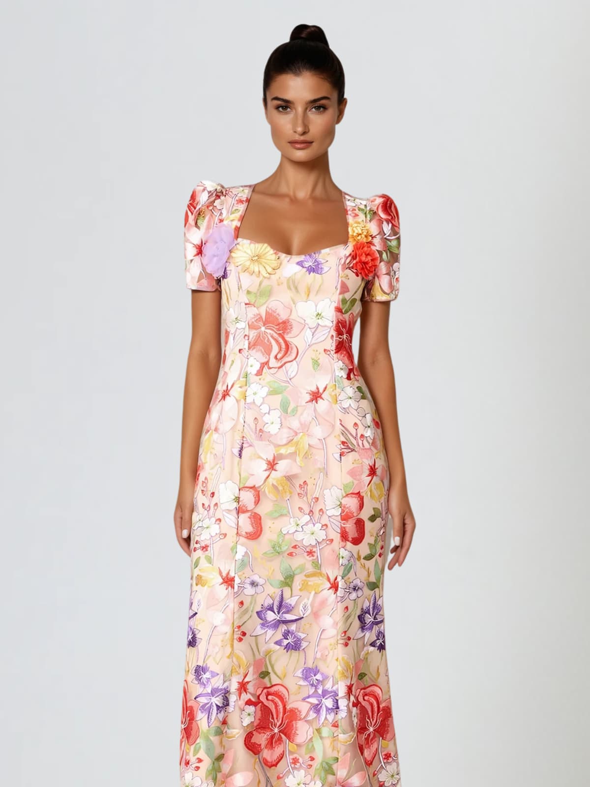 Cyclus Flower Embroidered Midi Dress