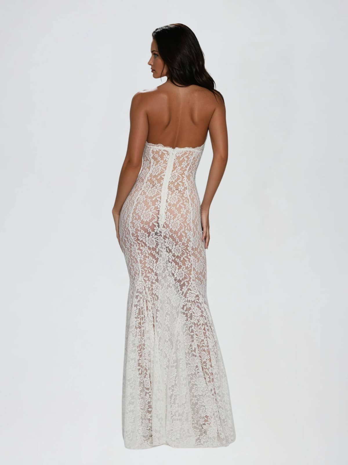 Cygnar Halterneck Lace Cutout Maxi Dress