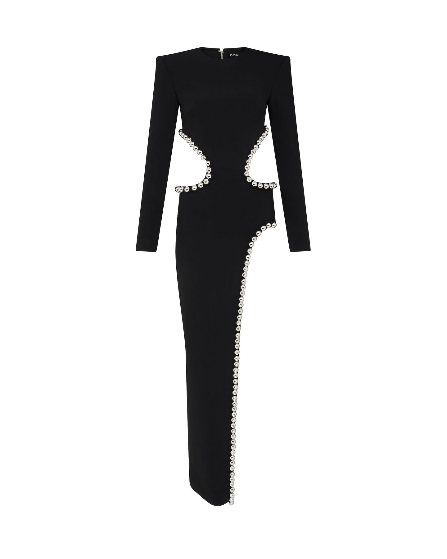 Metal Ball Chain Gown Dress-Black