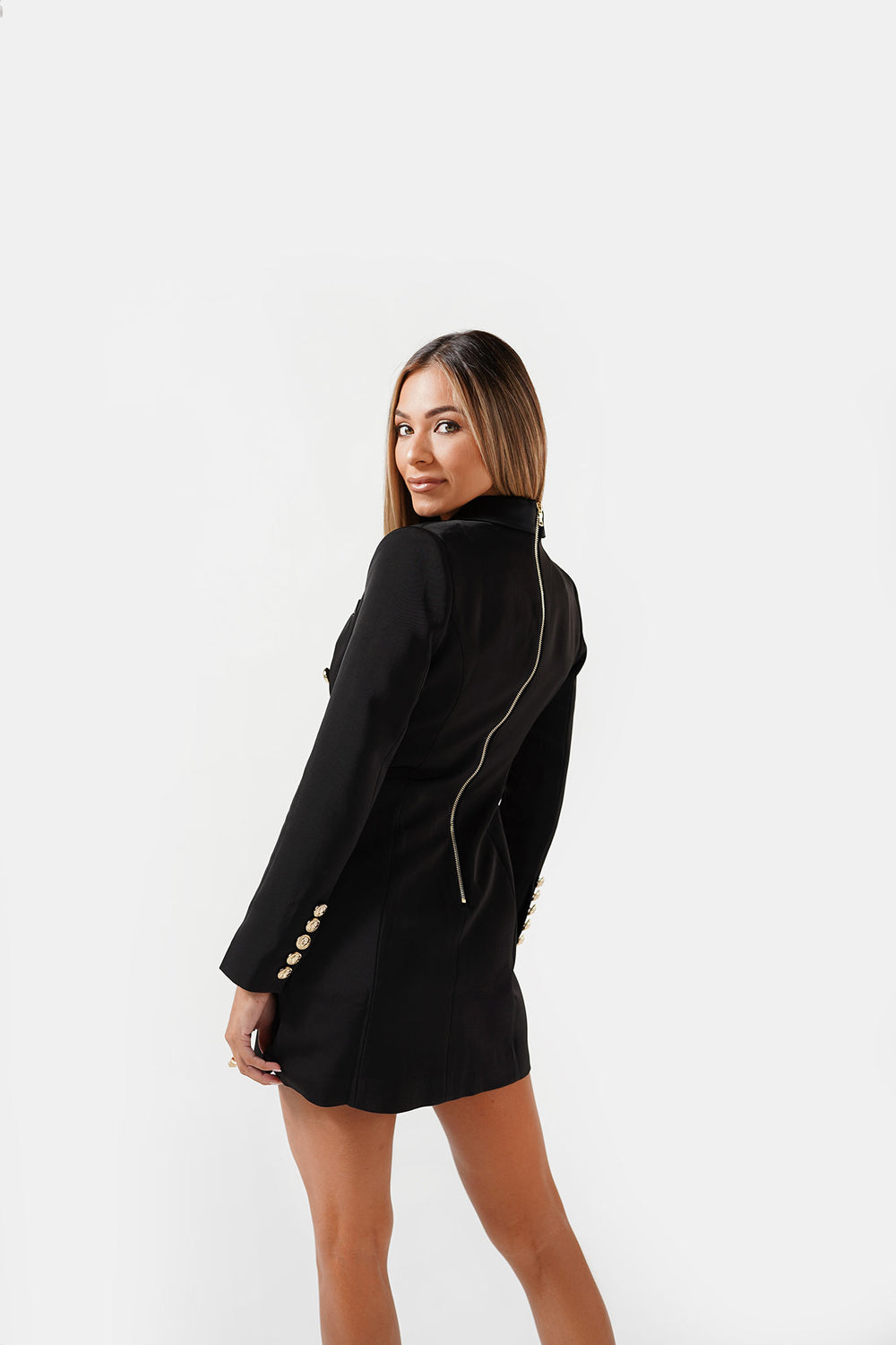 ALYIA BLAZER DRESS-BLACK