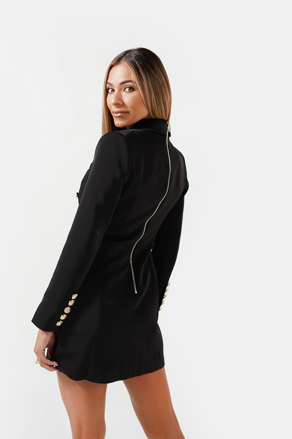 ALYIA BLAZER DRESS-BLACK