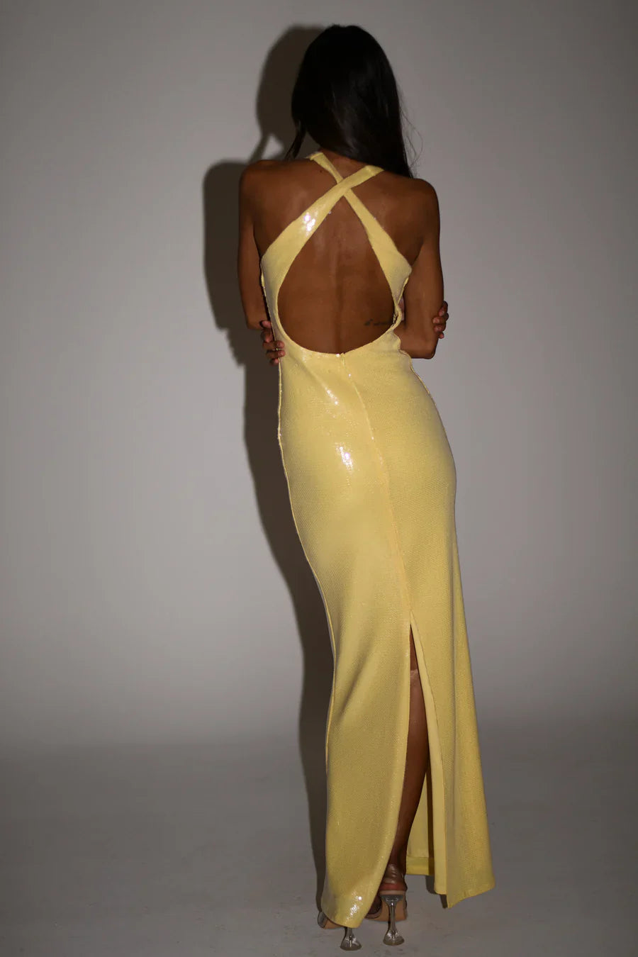 Alluring Hollow Backless Sequin Dress