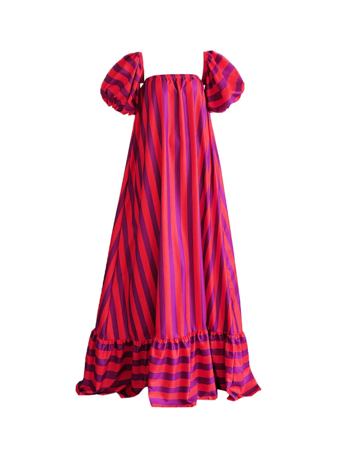Delron Off Shoulder Stripe Maxi Dress