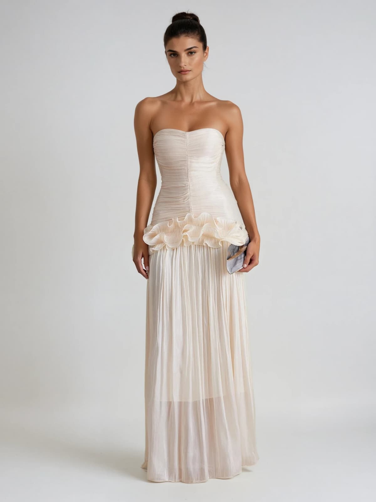 Dendria Strapless Ruffle Maxi Dress