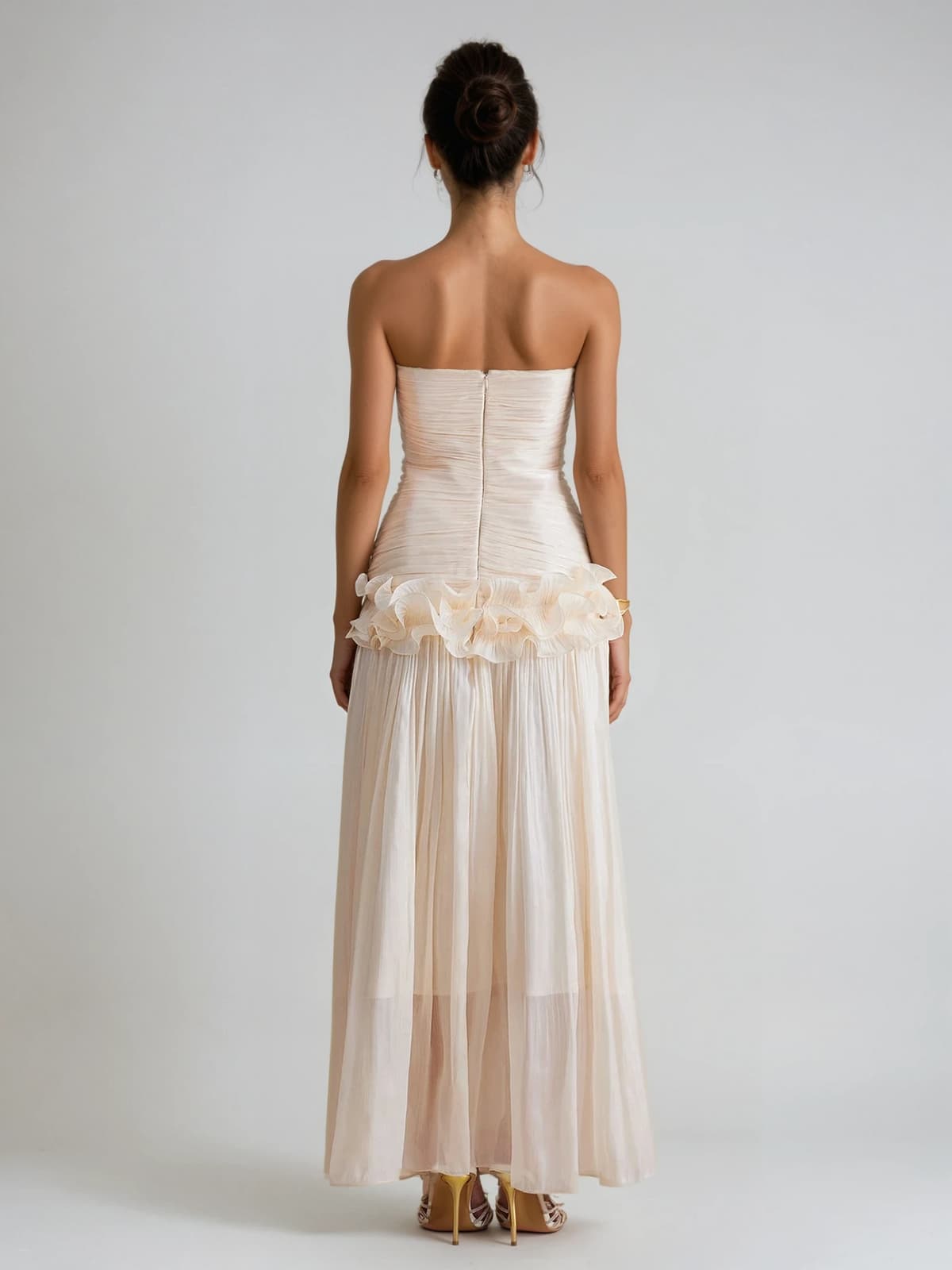 Dendria Strapless Ruffle Maxi Dress