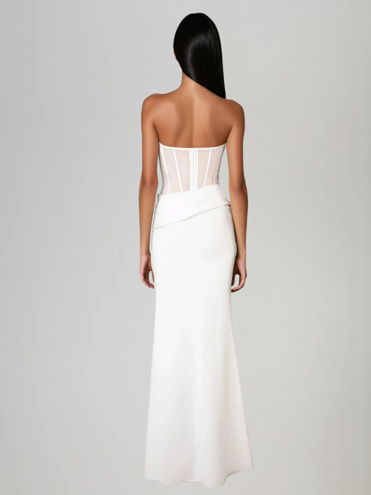 Dendrion Corset Strapless Mesh Skirt Set