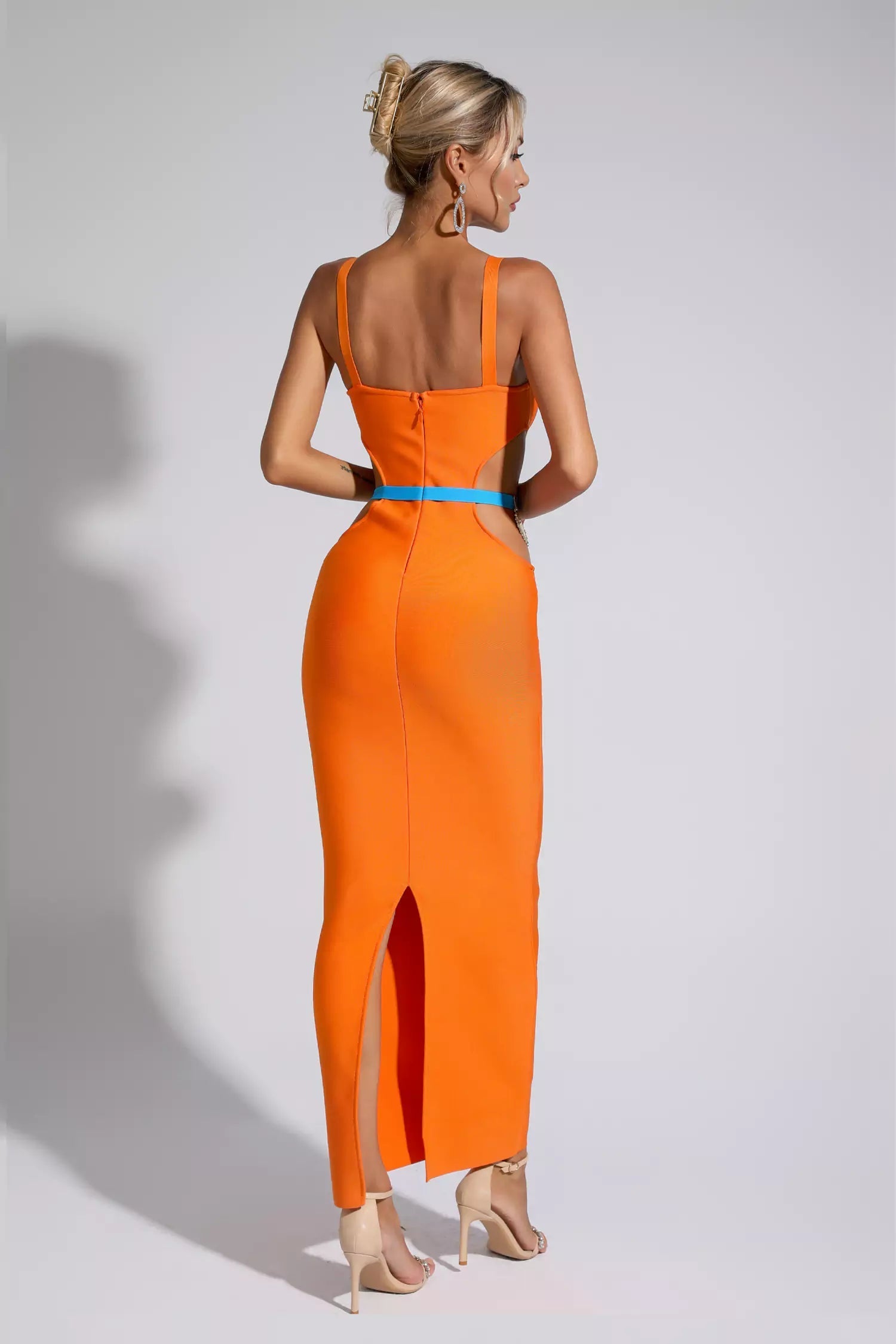 Kesia Bandage Metallic Maxi Dress