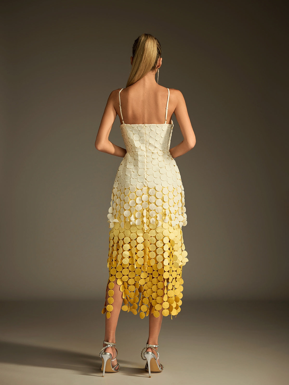 Diamara Ombre Spaghetti Cutout Midi Dress