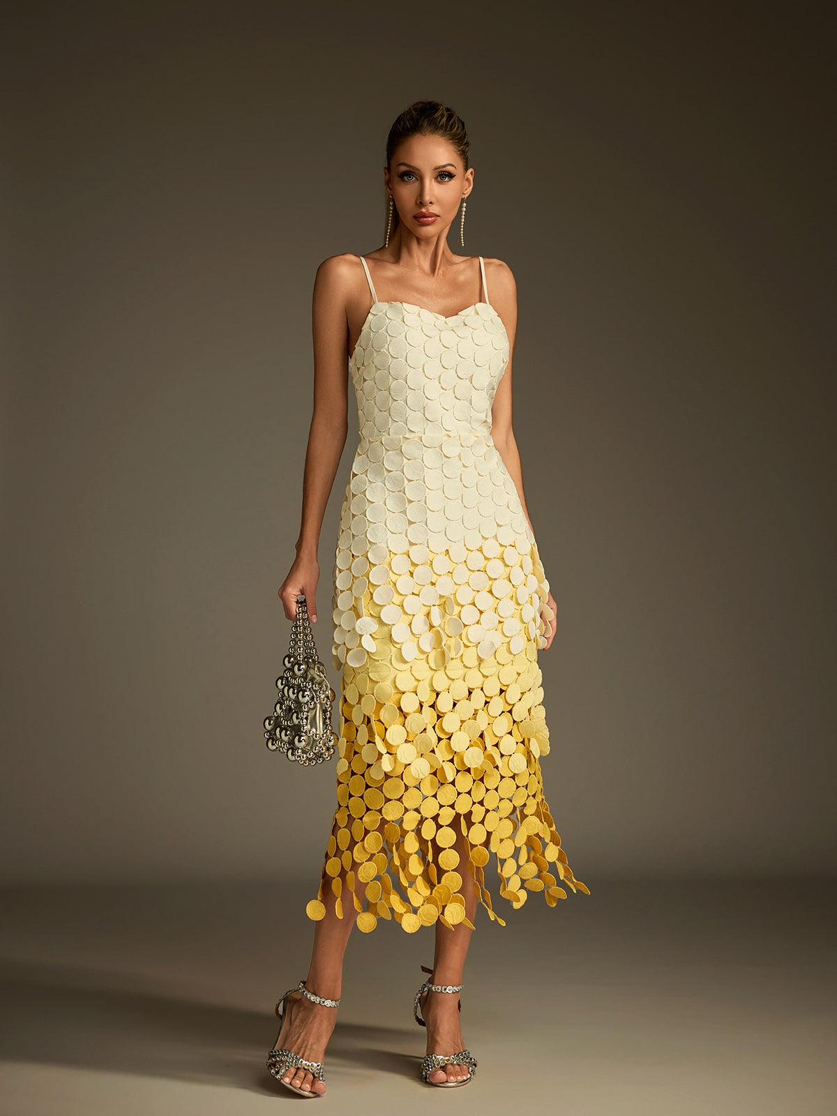 Diamara Ombre Spaghetti Cutout Midi Dress