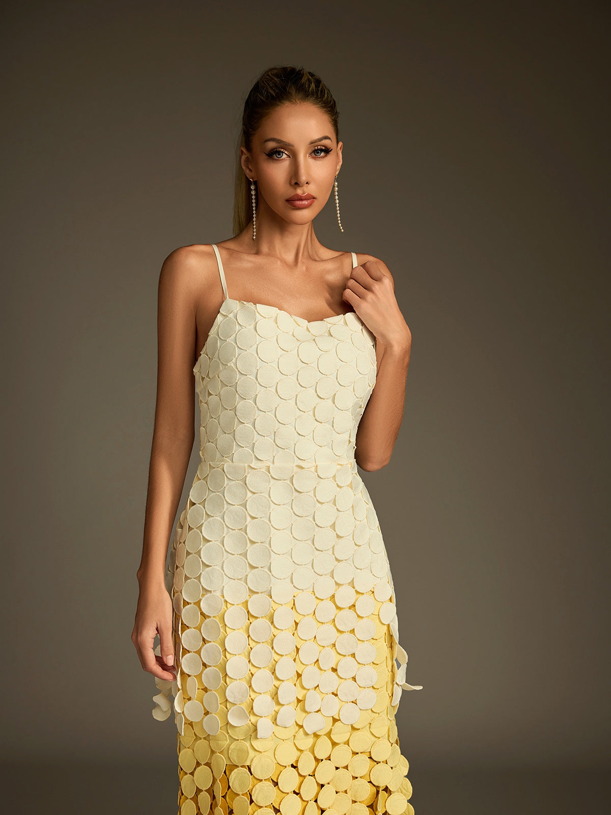 Diamara Ombre Spaghetti Cutout Midi Dress