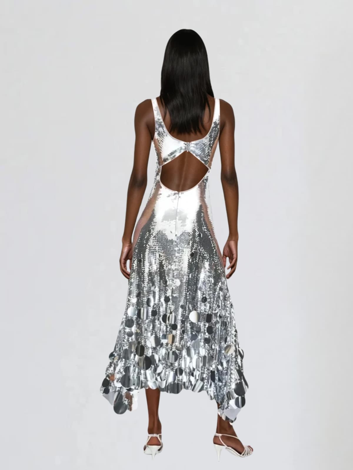 Diatomix U Neck Sequin Midi Dress