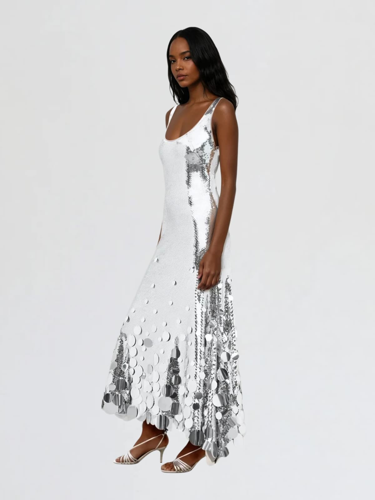 Diatomix U Neck Sequin Midi Dress