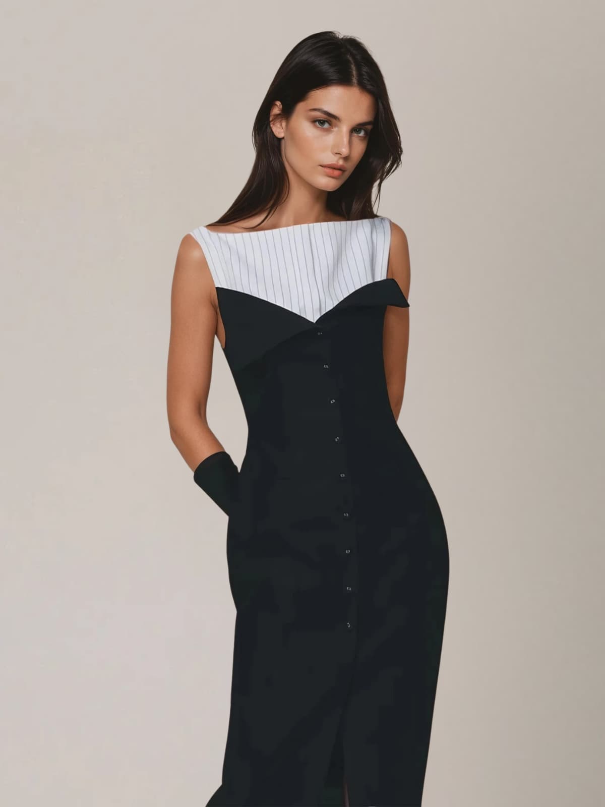 Dolira Sleeveless Button Up Maxi Dress