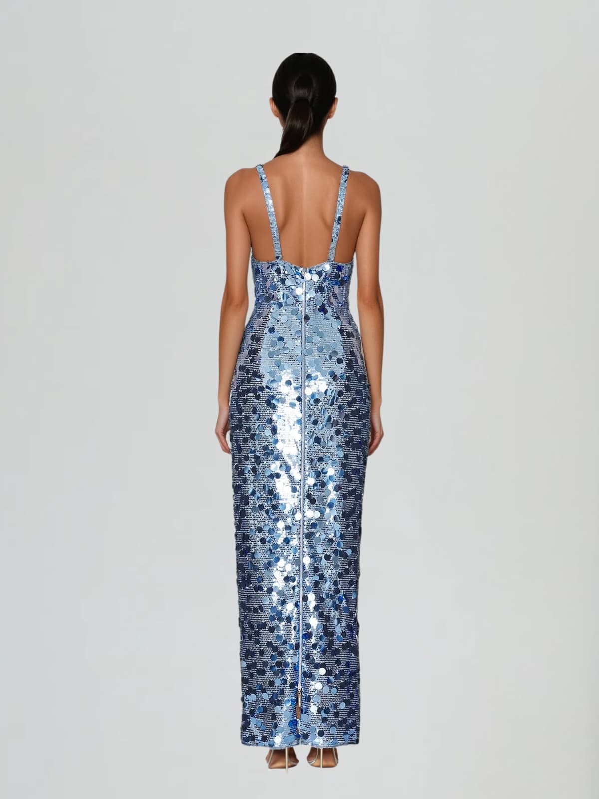 Driftfrost V Neck Sequin Maxi Dress