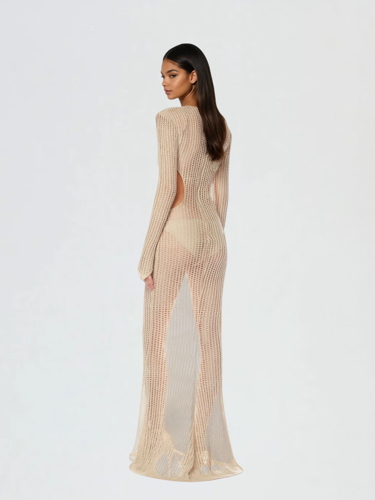 Druselle Plunge Neck Cutout Maxi Dress
