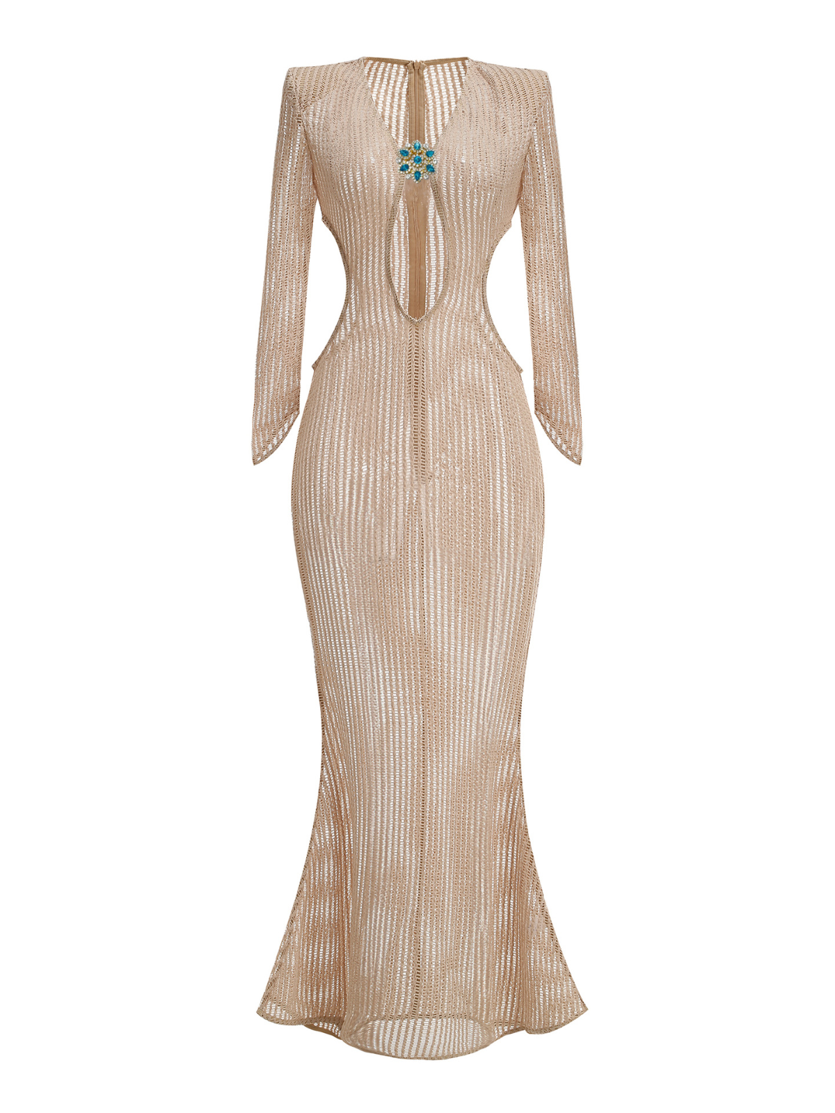 Druselle Plunge Neck Cutout Maxi Dress