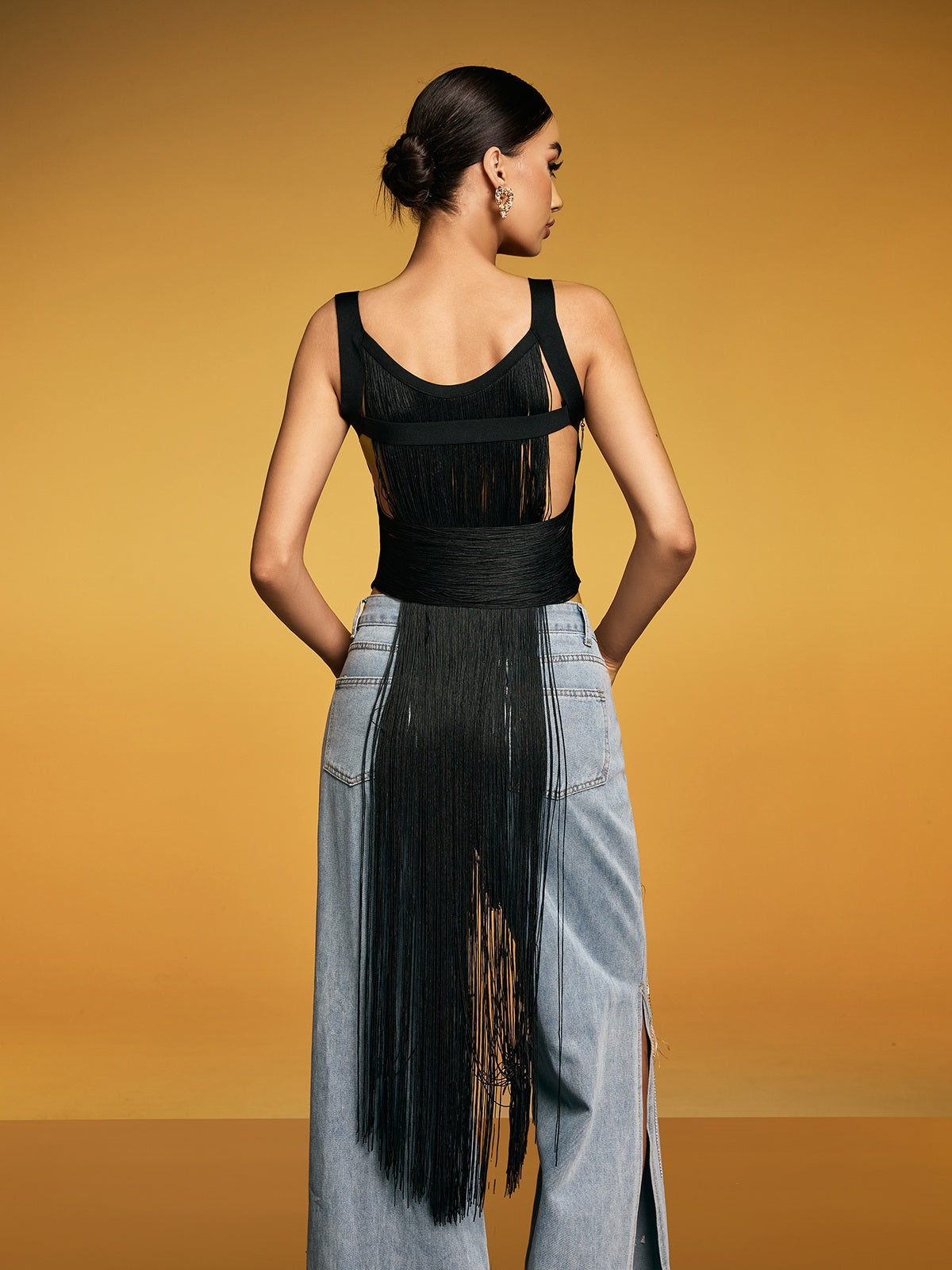 Dualine Fringe Bandage Top