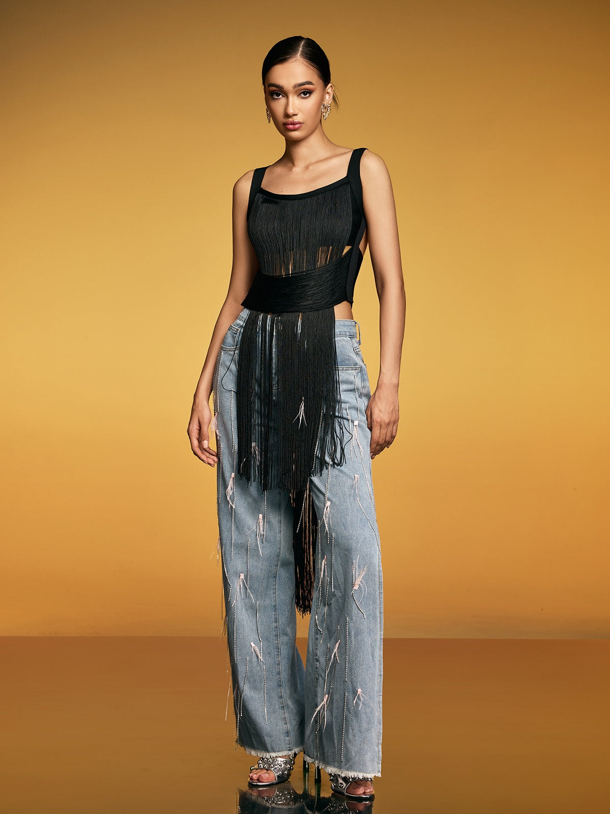Dualine Fringe Bandage Top