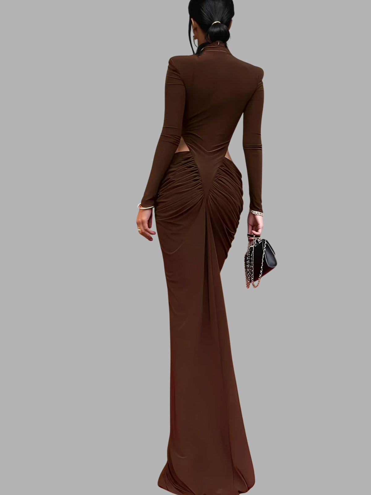 Dualux High Neck Cutout Maxi Dress