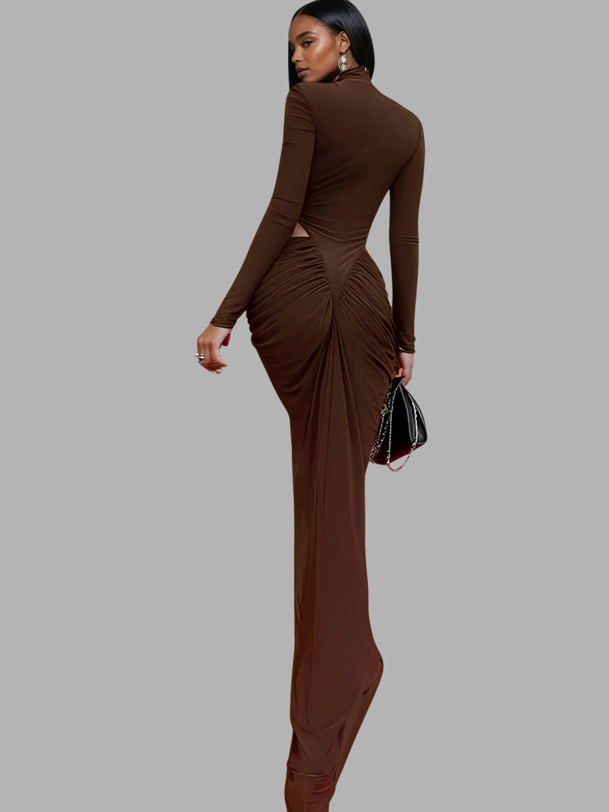 Dualux High Neck Cutout Maxi Dress