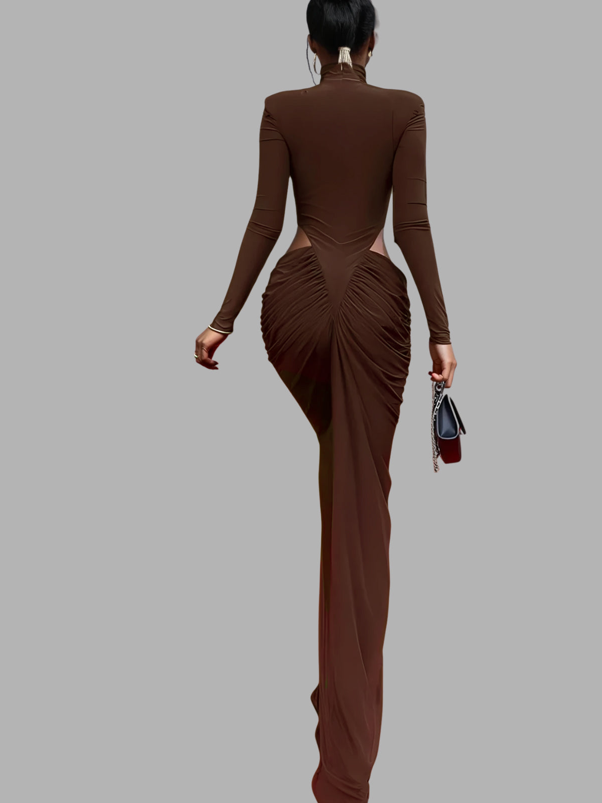 Dualux High Neck Cutout Maxi Dress