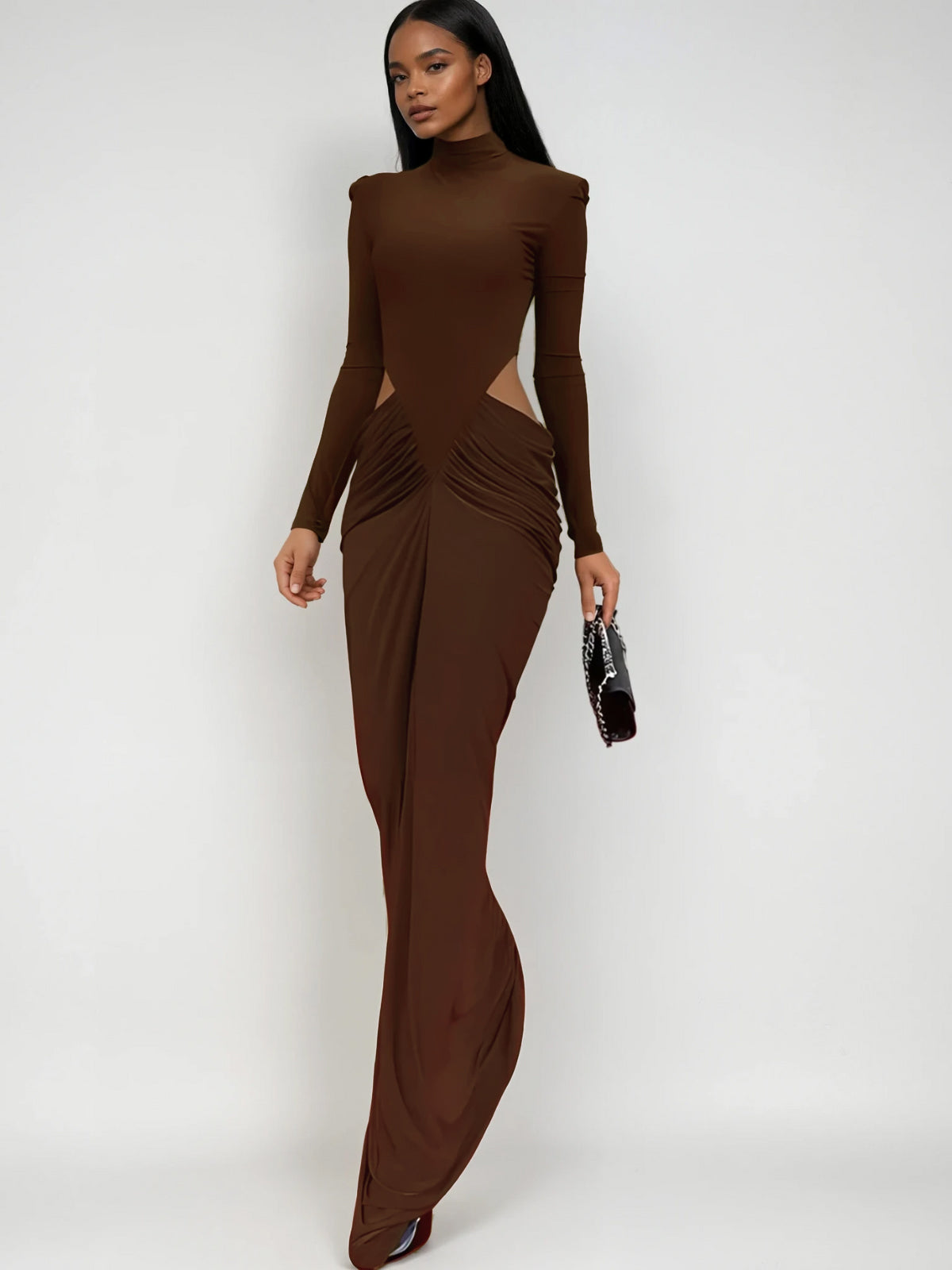 Dualux High Neck Cutout Maxi Dress